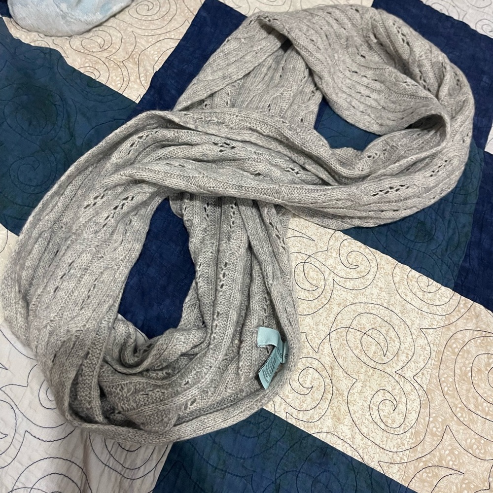 Soft Knit Lambs Wool Cashmere Celeste Infinity Scarf -Cozy Chic Lightweight Grey